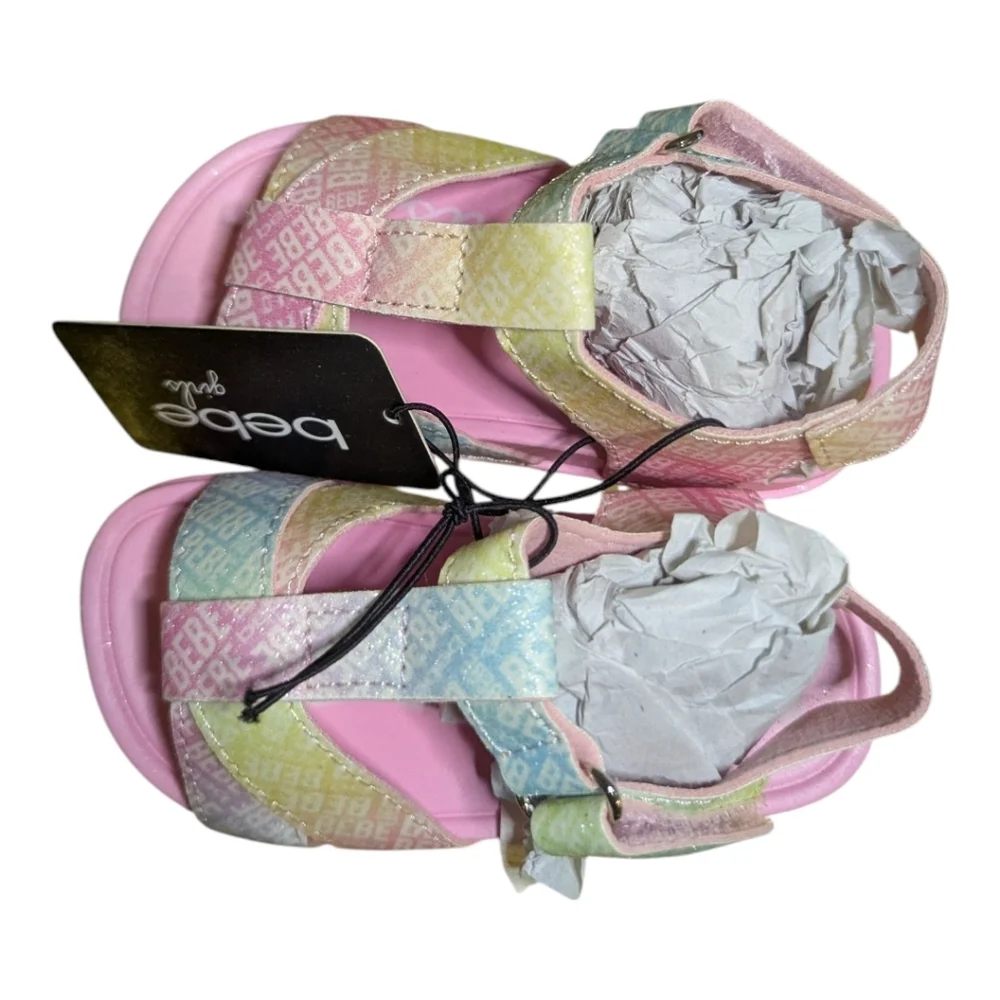 Bebe Baby Girl Sandals Sz 7/8  Straps Pink